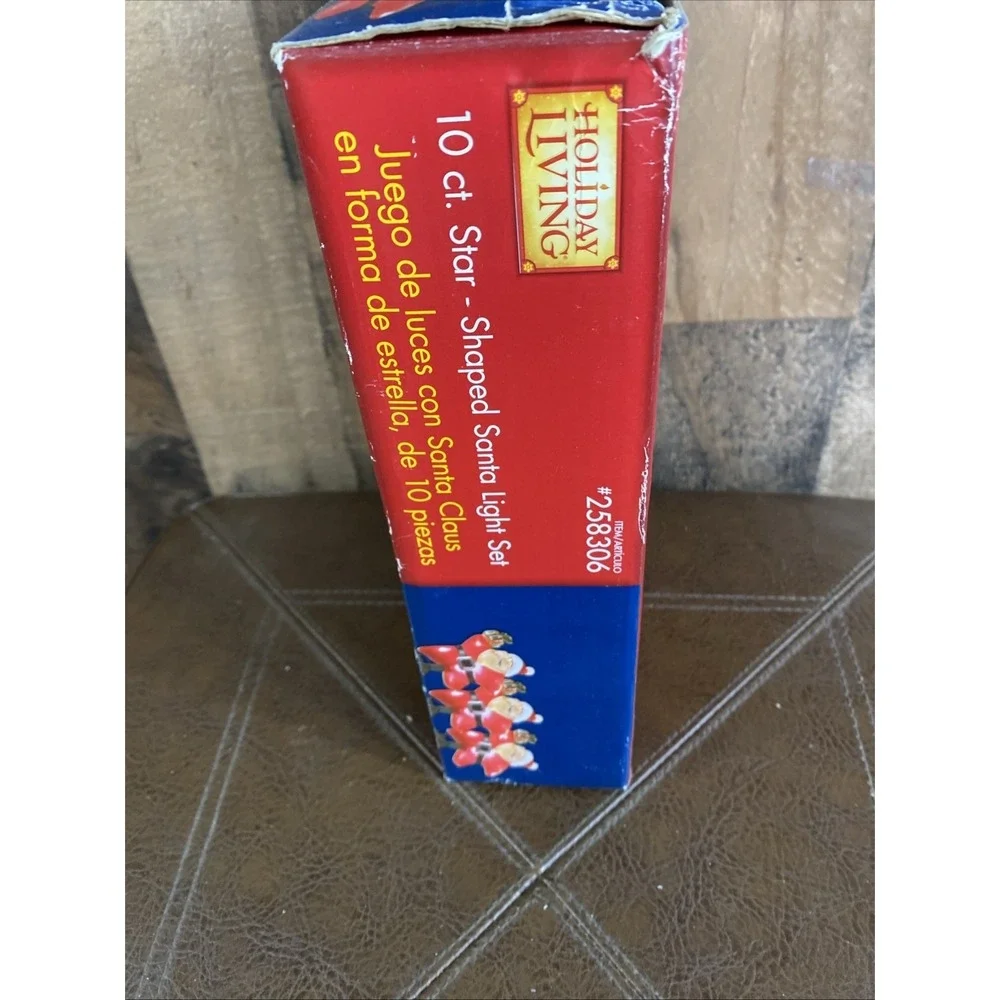 Star Santa Red Indoor Outdoor Clip‎ On Christmas Lights 10 Ct 9 Ft Vtg Holiday